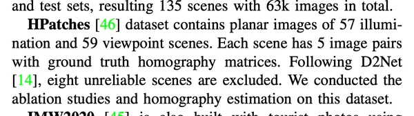 The HPatches dataset mention
