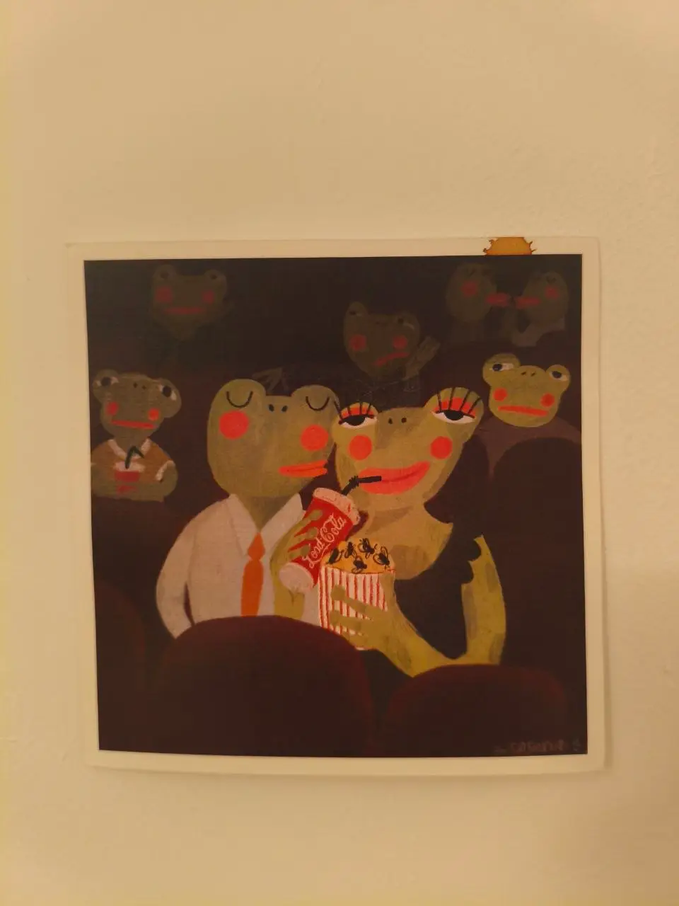 Cute frog couple poster