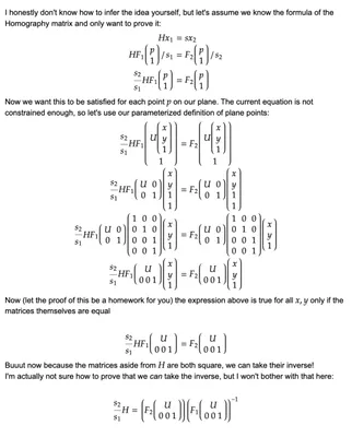 Homography derivation 2