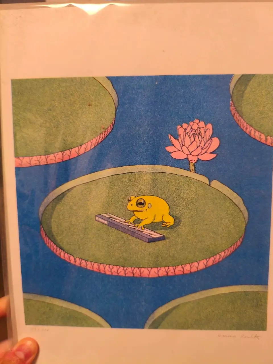 Piano frog poster